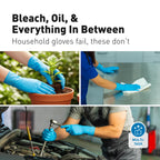 Raxwell Nitrile Dishwashing Gloves - Waterproof Gloves - Heavy Duty Dishwashing Protection - Extended Cuff Long Rubber Hand Cover - Small, Blue, 50 Count