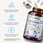 biophix B-3 Nicotinamide 1000 mg 60 Tablets Extra Strength Timed Release - Nicotinic Amide Niacin Natural Flush-Free Vitamin Formula - Supports Skin Cell Health