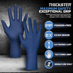 SAS Safety 6604-20 Thickster Powder Free Exam Grade Disposable Latex 14 Mil Gloves, Extra Large, 50 Gloves by Weight