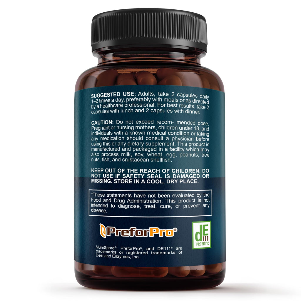 Premium 4-in-1 Probiotic Prebiotic, Postbiotic & Digestive Enzymes for Men & Women – Supports Gut, Digestion & Immunity –Complete Gut Health with Pre, Post, Probiotics & Digestive Enzymes–60 Capsules