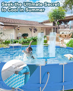 Pool Fountain, 2-in-1 Water Fountains with 360° Adjustable Dual Spray Retractable Height High-Pressure Waterfall Sprinkler for Above Ground/Inground Pool Accessories, Swimming Pool Spa Cooling, Blue