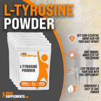 BulkSupplements.com L-Tyrosine Powder - Sports Nutrition, Amino Acid Supplement - Unflavored & Gluten Free, 500mg per Serving, 5kg (11 lbs) (Pack of 5)