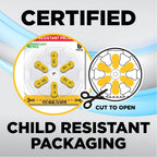 Powermax Size 10 Hearing Aid Batteries, 180 Count Long-Lasting Battery Pack, Yellow Long Tab for Easy Change