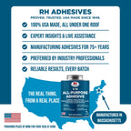 S-18 All-Purpose Adhesive, 16 oz. can - Multi-Purpose, Rubber, Metal, Leather, Felt, Wood, Neoprene, Glass, Flexible, Waterproof, Long Lasting - RH Adhesives