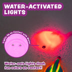 Tub Works® Mermaid Lagoon™ Light Up Bath Toys, 6 Pack | Water-Activated Light Up Toys Flash & Change Color | Easy-Grip Baby Girl & Toddler Bath Toys | Sensory Mermaid Toy Bathtub Toys with Bath Lights