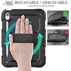 SEYMAC stock Case for iPad (A16) 11th/10th Generation 11''/10.9'' 2025/2022, Full-Body Drop Protection Case with Screen Protector &360° Rotate Hand Strap/Stand, Black