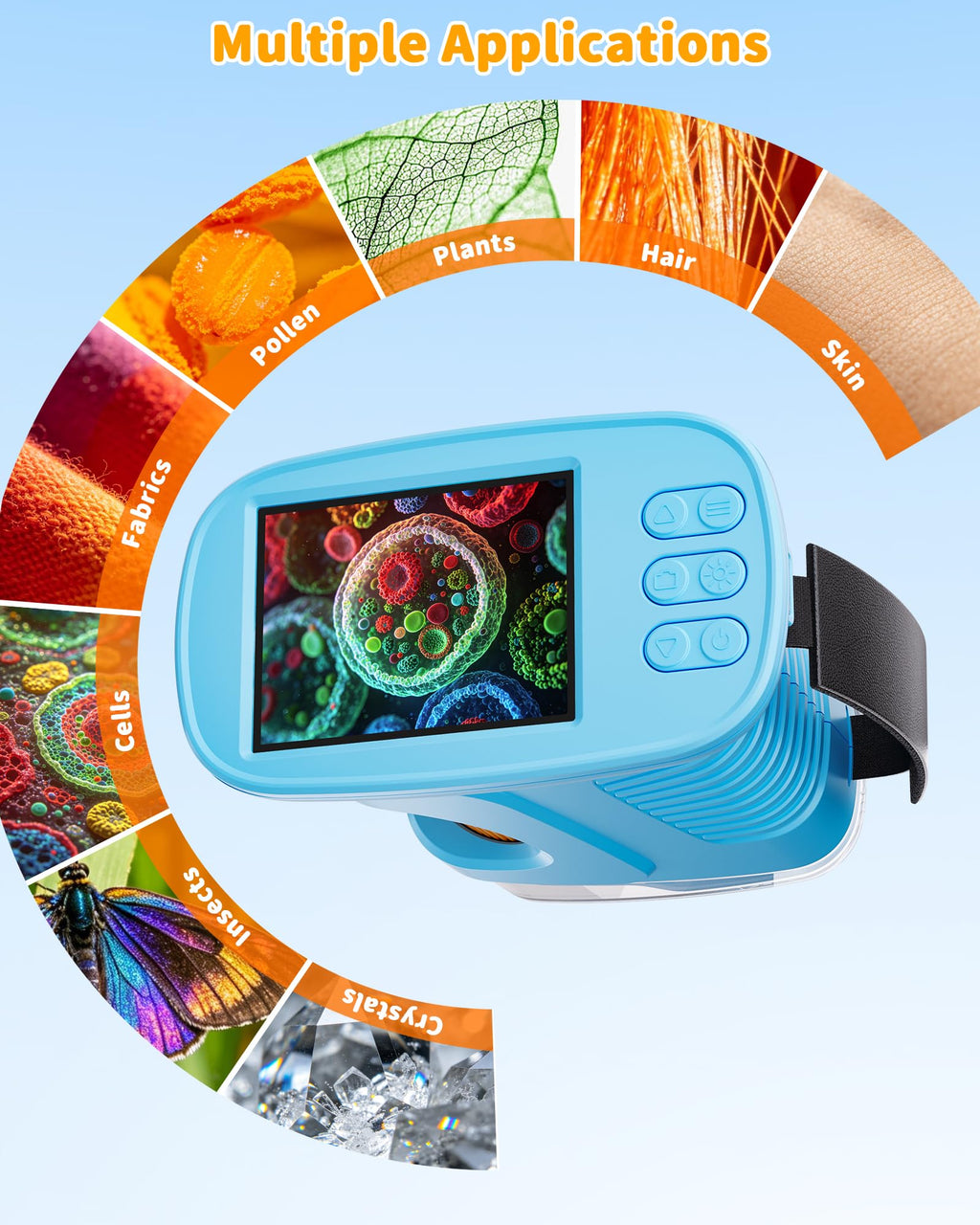 1000X Handheld Microscope for Kids, 4K Digital Kids Microscope Science Kits