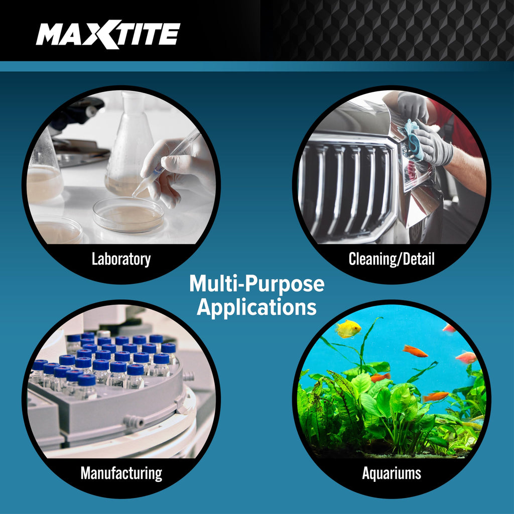 MAXTITE Type II Deionized Water - ASTM/ACS Certified Laboratory Grade (1 Gallon)