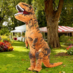 miwhse Halloween Inflatable Dinosaur Costume Adult Fancy Dinosaur Suit Blow up Trex Costume Full Body Dino Costume For Halloween Cosplay Party(brown)