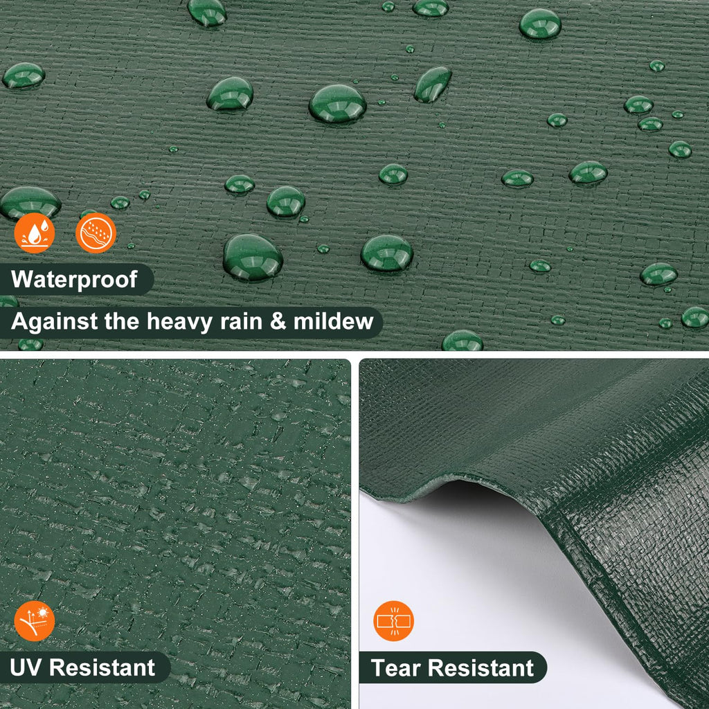 Patiobay Tarp 20x20 Feet, 16 Mil Large Waterproof Tarps Heavy Duty with Brass Grommets, Thick Plastic Tarp, UV Resistant Tear&Fade Resistant, Reinforced Edges for Outdoor Pool Car Camp Tent