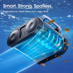 Cordless Robotic Pool Vacuum, Pool Cleaner with Track Drive & Sonar Navigation, 180W Brushless Motor, Wall & Waterline Climbing, 150-Min Runtime, for Inground Above-Ground 2150 Sq. Ft. (Dark Blue)
