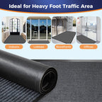 MossGrip Commercial Floor Mat, 3 x 5 FT Extra Large Door Mat, Indoor/Outdoor Entrance Mat, Commercial Rug with Water & Stain Proof, Easy to Clean, Low-Profile, Heavy Duty Rubber Mat, Charcoal Grey