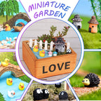 Homlone 105 Miniature Fairy Garden Accessories, Fairy Garden Kit, Fairy Garden Animals, Miniature Figurines, Micro Landscape Ornaments Kit, Garden DIY Kit for Dollhouse Decoration Plant House Decor