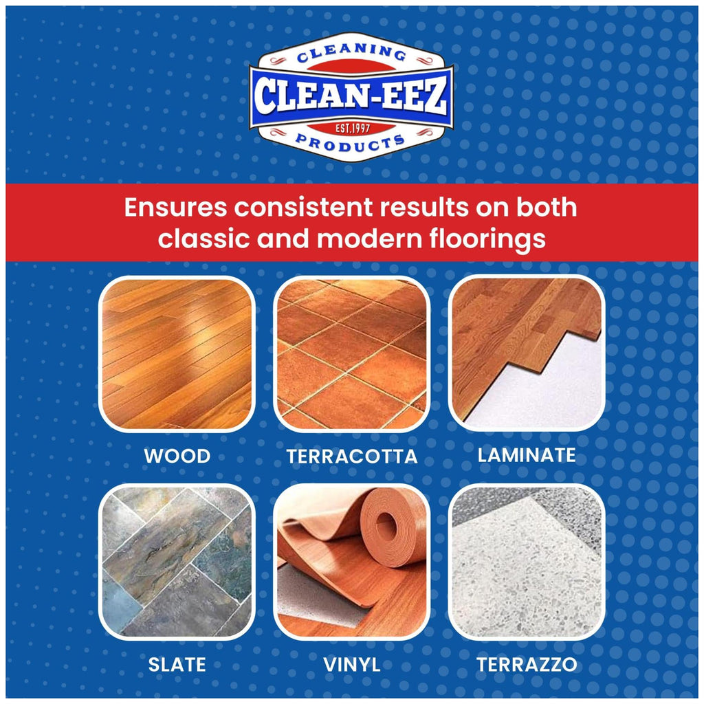 Clean-eez Ultimate Floor Restorer & Polish - Revitalize, Protect, Shine Wood, Laminate, Vinyl, Bamboo, Slate, Terracotta & More (1 Bottle W/Microfiber)