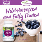 Perfect Supplements – Organically Grown Perfect Acai - Freeze-Dried Acai Supplement– 120 Vegetable Capsules