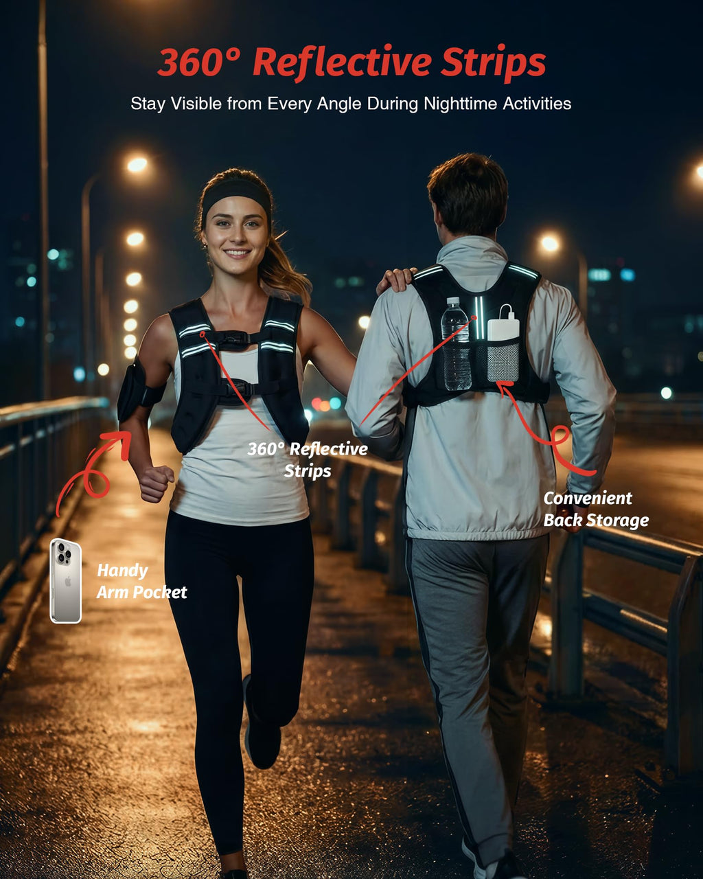 ZELUS Weighted Vest, 10 kg/20 kg, with Adjustable Weight, Weight Vest with Removable 1-kg Weights for Bodybuilding Training