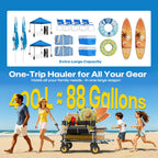 VELUVIA 400L Double Decker Beach Wagon with Big Balloon Wheels for Sand