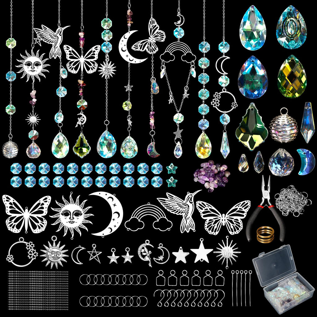 400Pcs DIY Suncatcher Making Kits,Crystal Suncatcher Prism Kit