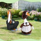 Tawd 4 Pcs Porch Goose Wigs for 17/23" Statues, Braided Lawn Goose Costume with Secure Clips for Outdoor Garden Patio Yard Decoration