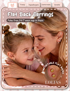 Surgical Steel Flat Back Earrings-Hypoallergenic Earrings for Girls Women