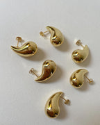 3Pair Gold Teardrop Earrings Set Dupes for Women Thick Gold Plated Chunky Hoop Water Drop Earring for Women Hypoallergenic