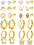 YADOCA Hypoallergenic Flat Back Earrings for Girls Women Surgical Steel
