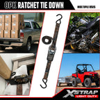 XSTRAP STANDARD Ratchet Tie Down Straps - 8PK - 1'' x 10 ft - 900 LB Break Strength Cargo Straps for Moving Appliances, Lawn Equipment, Motorcycle (Camouflage2)