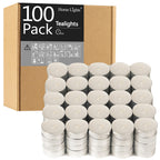 Tealight Candles - 4 Hours - Giant 100,200,300 Bulk Packs - White Unscented European Votive Smokeless Tea Lights for Shabbat, Weddings, Christmas, Home Decorative- 100 Pack