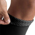 Truform 20-30 mmHg Compression Stockings for Men and Women, Thigh High Length, Dot-Top, Open Toe, Black, Large
