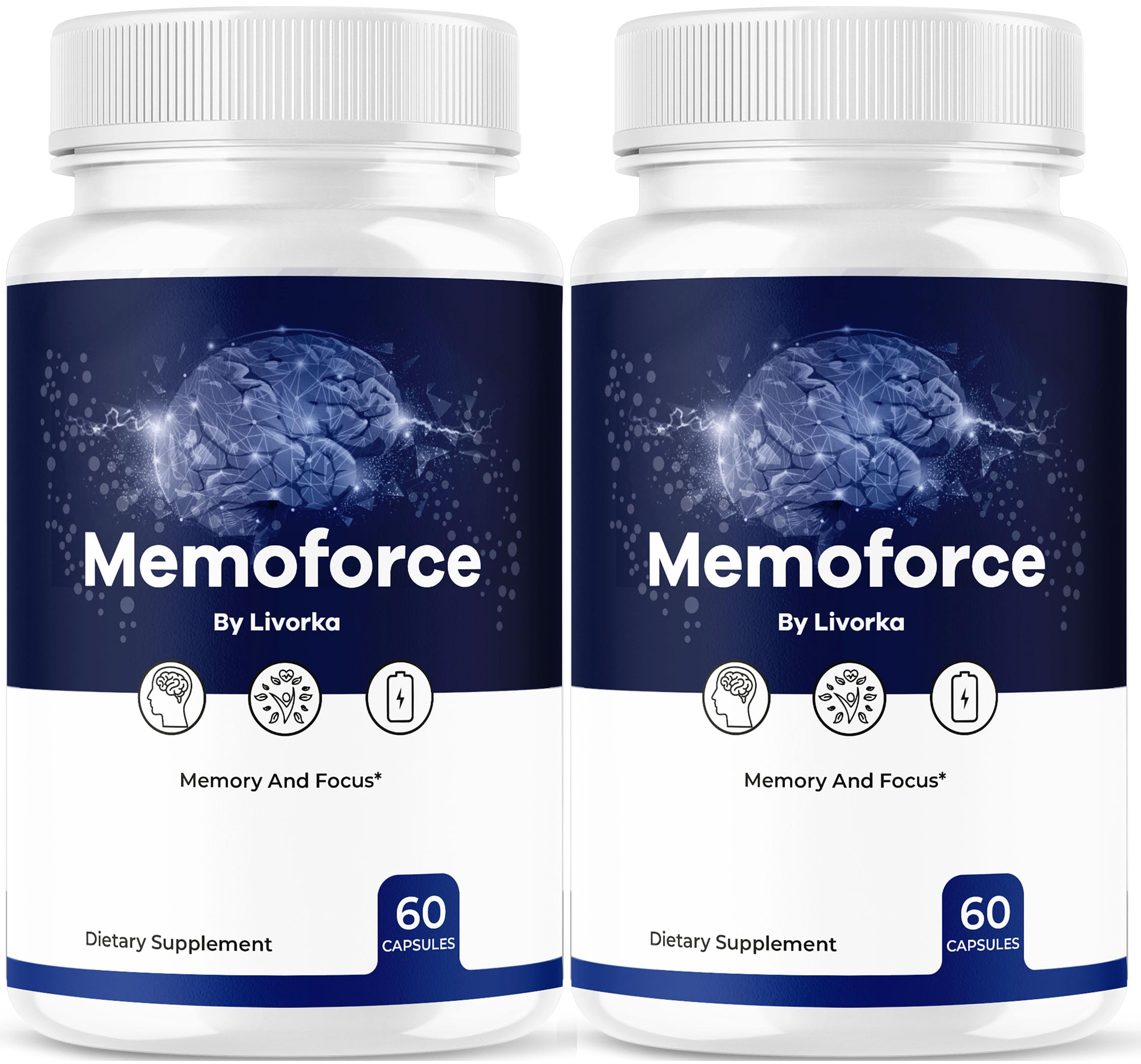 (2 Pack) Memoforce Brain Supplement - Official Memoforce Premium Formula Pills, Advanced Support for Wellness & Overall Health, Memoforce Reviews, 120 Capsules for 2 Months
