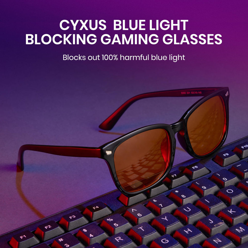 Cyxus Orange Blue Light Blocking Glasses for Men Women Gaming Glasses Redece Eye Strain Sleep Better 8082Z01