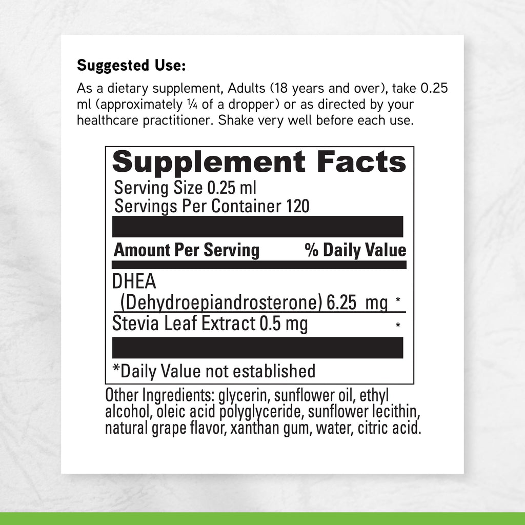 DAVINCI Labs Liposomal DHEA - Liquid Dietary Supplement to Support Immune System, Thyroid Health and Healthy Hormone Levels* - with DHEA (Dehydroepiandrosterone) and Stevia Leaf Extract - 30 ml
