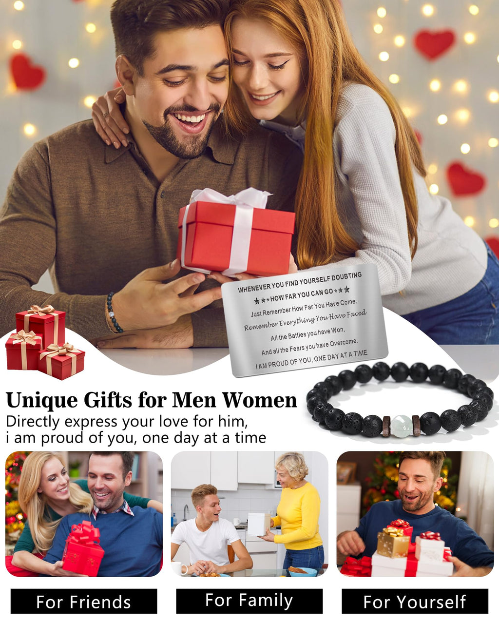 TOLOWOBK Sobriety Gifts for Men Women Sober Anniversary Month & Year NA Recovery Addiction Gifts Alcoholics Anonymous Milestone AA Cards Beaded Bracelets Valentines Day Easter Christmas Gifts for Him