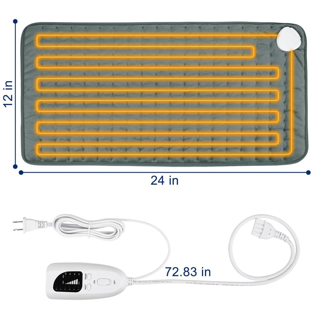 Electric Heating pad for Back Neck Shoulder Knee Arms Legs- Electric Heat Pads with 6 Heat Settings & Auto Shut Off Heat Heating Pad for Birthday Mother Father Girl Men Women
