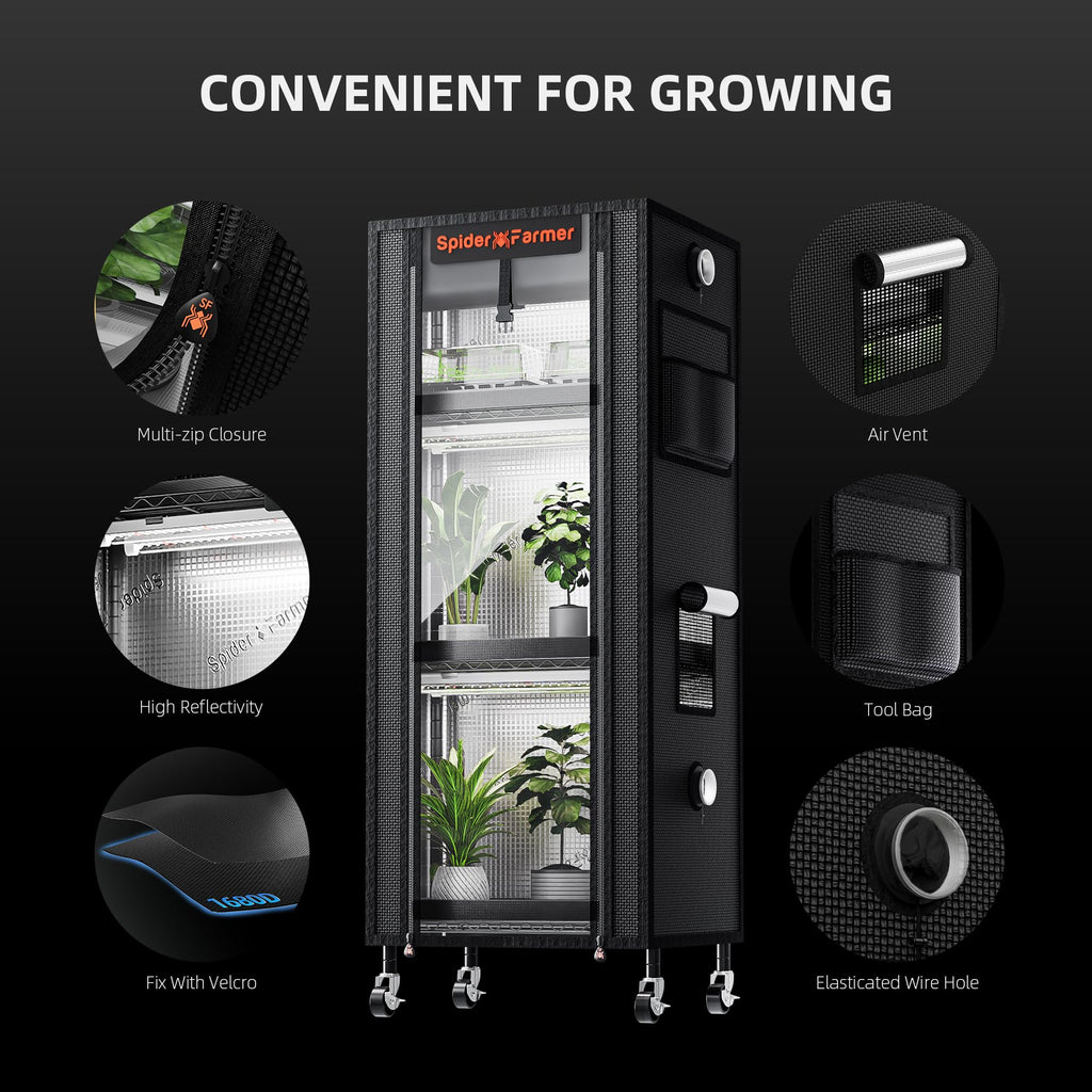 Spider Farmer 4 Tier Mini Greenhouse Plant Shelf with Grow Lights Indoor