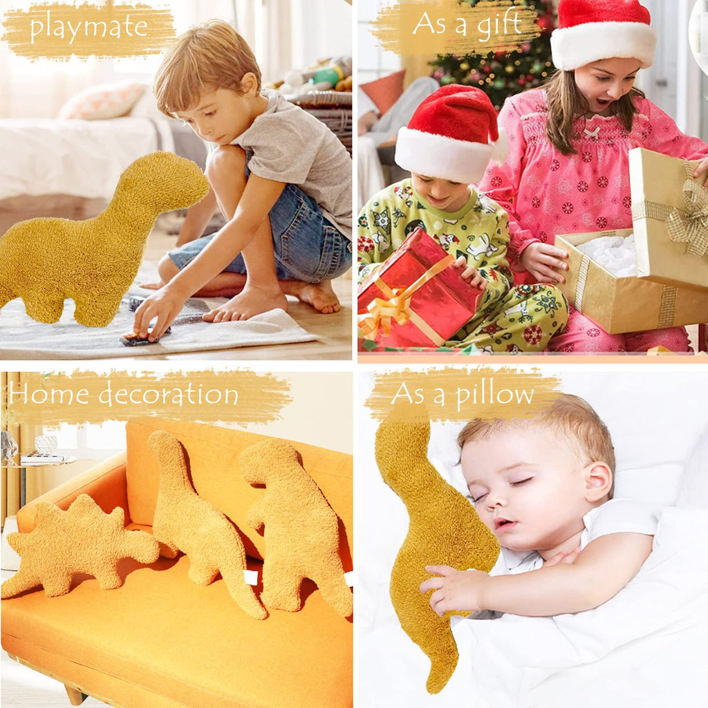 3 Packs Dino Nugget Pillow Plush, 18 inches Dinosaur Chicken Nugget Pillow Stuffed Animal Plush Toy, Dino Nugget Dinosaur Party Decoration Birthday Christmas Valentines Day Gift for Kids Boys Girls