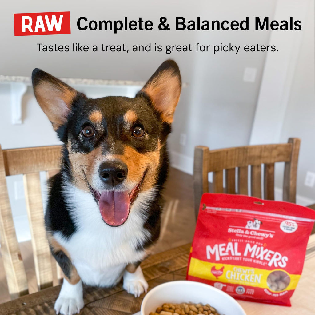 Stella & Chewy's Freeze Dried Raw Chewy’s Chicken Meal Mixers – Dog Food Topper for Small & Large Breeds – Grain Free, Protein Rich Recipe – 8 oz Bag