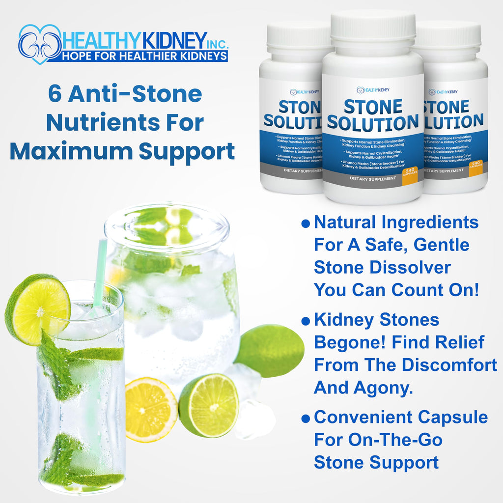 Stone Solution Capsules- Natural Dissolver, Kidney Stone Support & Kidney Cleanser Chanca Piedra Stone Breaker Gallbladder Cleanse, Flush & Stop Recurrence, Stone Relief 60 Servings