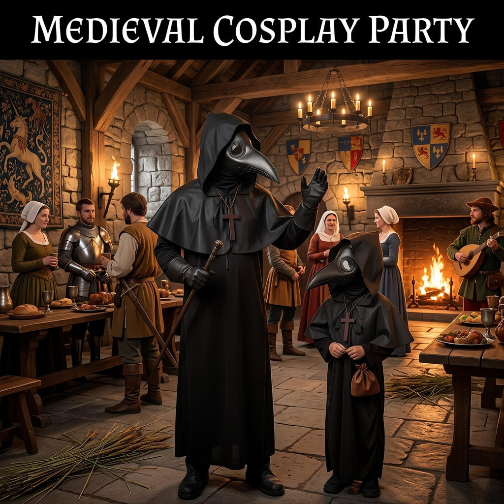 HAOSUN Halloween Plague Doctor Mask Scary Costumes for Adult Men Teen