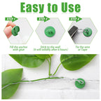 WILLBOND Plant Anchor Kit, 80 Pcs Vine Anchors 5 Pack Silicone Adhesive Sealant Garden Tie Tape Metal Wire Wire Cutters for Spring Trellis Vine and Stucco Brick Wall Climbing Plants Supplies(Green)