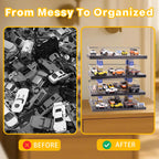 Hotwheels Display Case,Hot Direct Wheels Dispaly Case,1/64 Scale Diecast Toy Car Storage, Parking Garage Diorama - Freestanding Storage with 4 Levels 24 Spots Maximum 40 Cars(Cars Not Included)