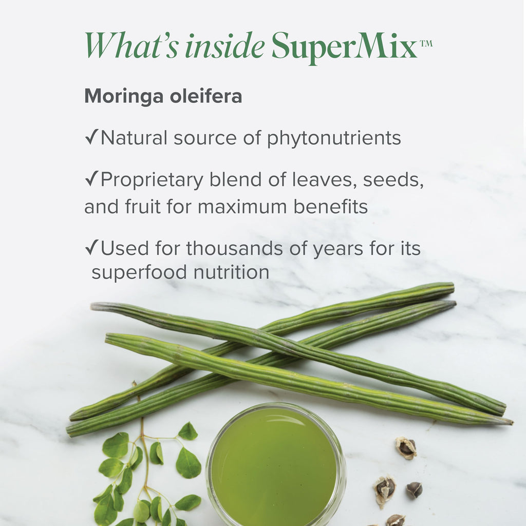 Isagenix SuperMix - Premium Moringa Superfood Powder with Phytonutrients - Convenient Individual Serving Packets - 32 Servings - Tropical Fruit Flavor