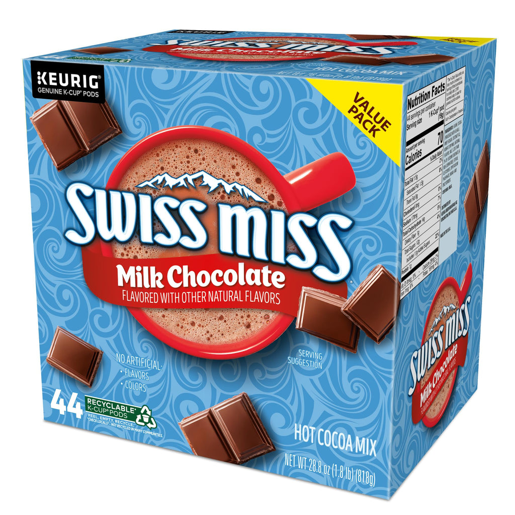 Swiss Miss Milk Chocolate Hot Cocoa, Single-Serve Keurig K-Cup Pods, Hot Chocolate, 44 Count