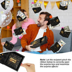 WenmthG Happy Birthday Surprise Gift Box Explosion for Money - DIY Pop Out Folding Bounce Explosion Gift Box with Confetti - Birthday Money Bank - Cash Gift Idea for Women Men Kids (Black Gold)