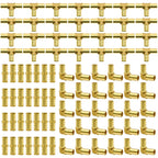 90pcs 1/2" PEX Fittings, Elbow TEE Straight Couplings Set, PEX Brass Crimp Fitting Combo with Tees, Elbows, Straights
