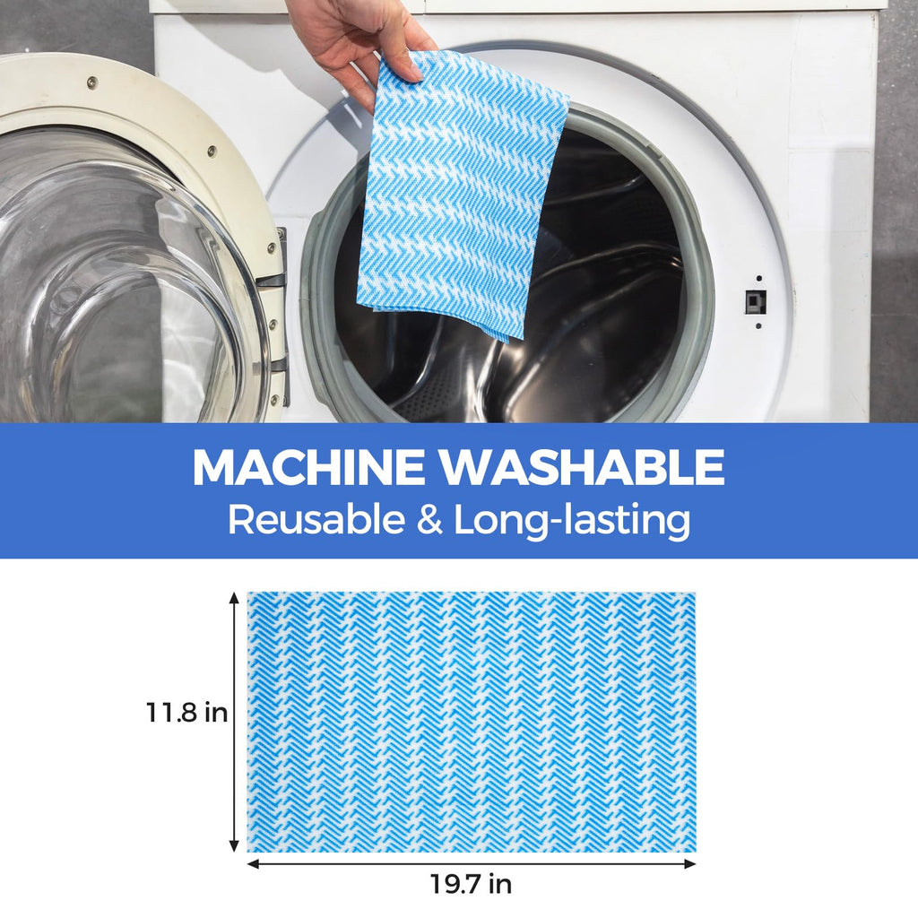 Peachicha Reusable Cleaning Cloths Handi Wipes Reusable Cloths Disposabel Dish Towels Dry Handy Wipes Big Durable Absoebent and Dry Quickly 100 Count, Blue