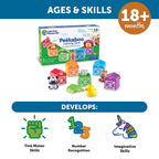 Learning Resources Peekaboo Learning Farm - 10 Pieces, Ages 18+ months Toddler Learning Toys, Counting and Sorting Toys, Farm Animals Toys,Stocking Stuffers