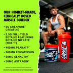 GHOST Size Muscle Builder Dietary Supplement - Warheads Sour Watermelon, 30 Servings – Support Muscle Growth & Strength Building for Men & Women - Creatine & Betaine - Free of Sugar & Gluten