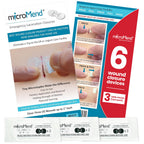 microMend Emergency Wound Closures - Surgical-Grade Laceration Repair Without Stitches | Skin Closure Alternative to Butterfly Bandages | First Aid Kit Essential (6 Medium Wound Closure Devices)