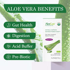AloeCure USDA Organic Aloe Vera Juice Grape Flavor, Made Within 12 Hours of Harvest - Pure Aloe Vera Digestive & Immune Health Supplement, Helps Maintain Balanced Stomach Acidity, 16.7oz x 2 Btls